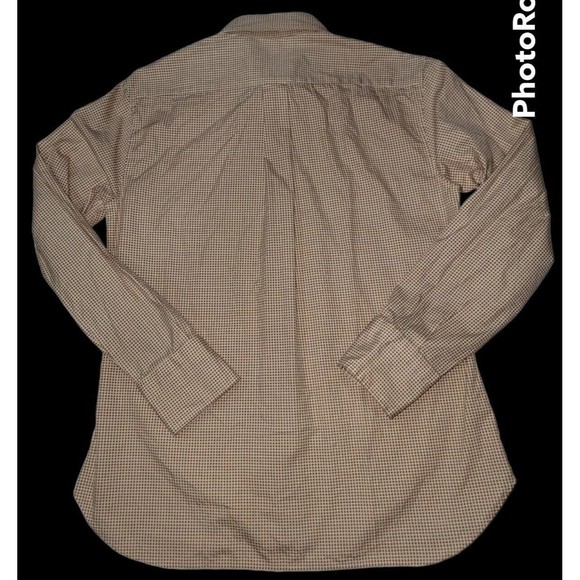 Journal Standard Mens Medium Slim Fit Dress Shirt Button Down Check White Orange - Picture 7 of 14